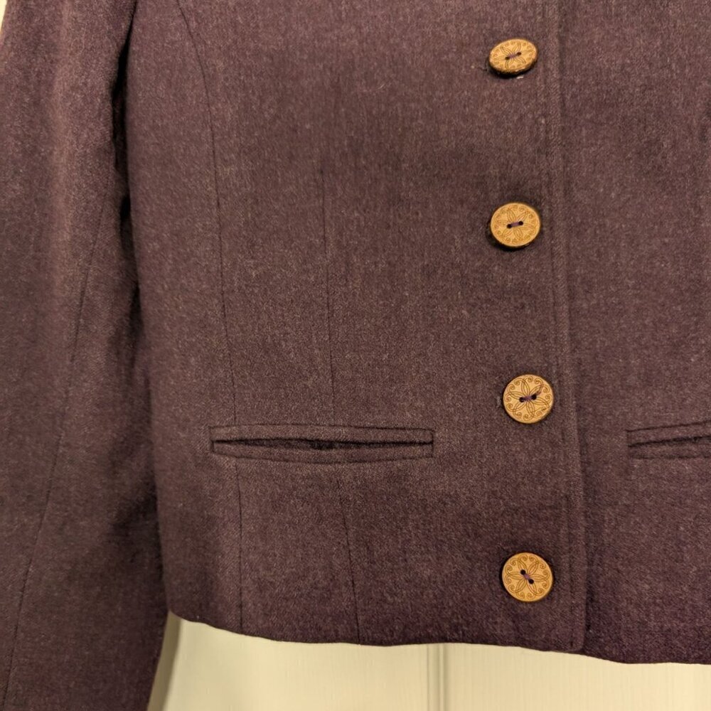 Vintage Pendleton Wool Cardigan Womens Size 6 Purple Lined Button Front Jacket - Picture 4 of 11